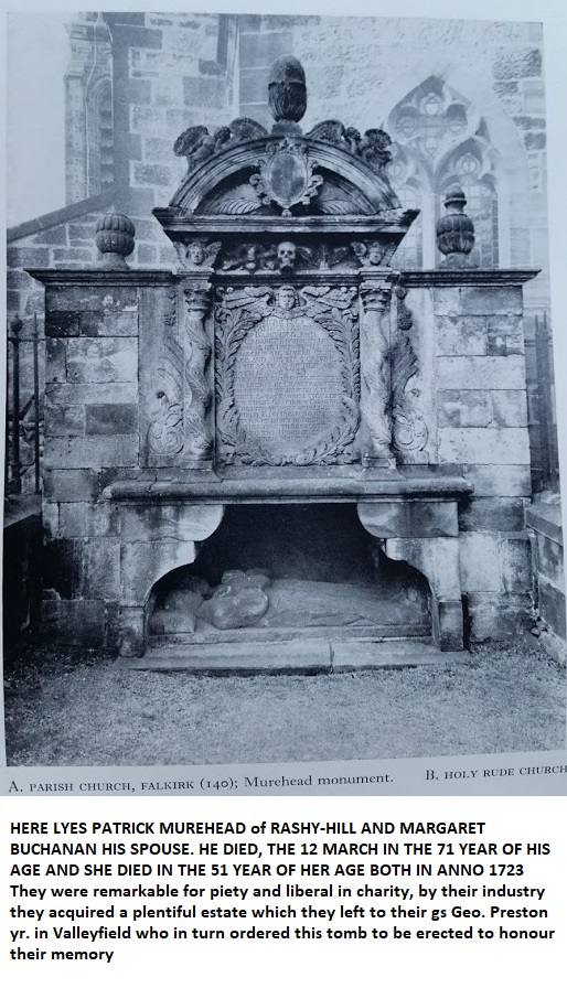 Patrick Muirhead Monument (RCAMS) - Falkirk Parish Church, 1723